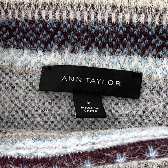Anne Taylor Sparkle Fair Isle Funnel Neck Sweater Size: Medium - Picture 5 of 6